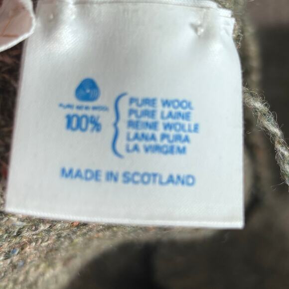 Vintage 80s Pringle of Scotland Wool Sweater Gray Speckled Knit Crewneck Unisex - Picture 12 of 14